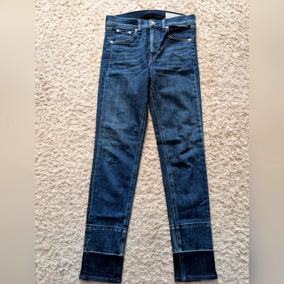 Rag & bone womens medium/dark wash high rise ankle skinny jeans size 26 - Picture 1 of 5